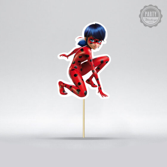 Στικ με κοπτικο Ladybug για διακοσμηση παιδικου παρτυ