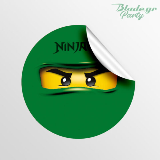 Στρογγυλό αυτοκόλλητο Ninjago πράσινος
