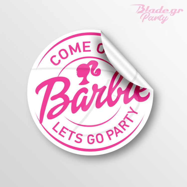 Στρογγυλό αυτοκόλλητο Barbie