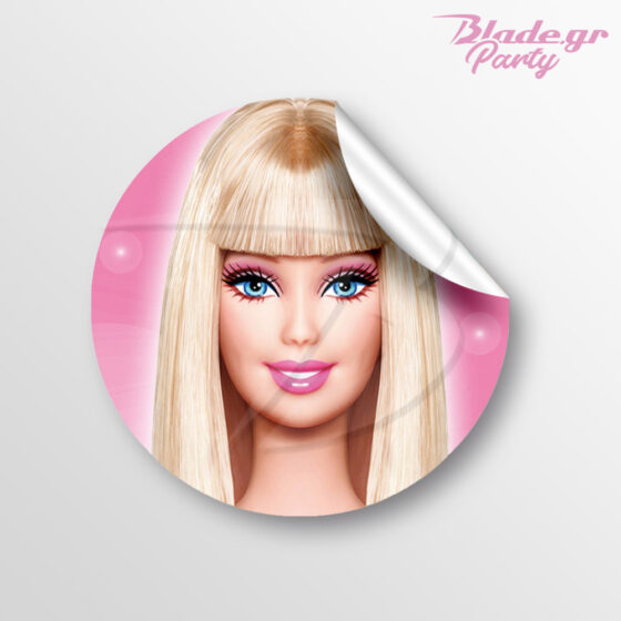 Στρογγυλό αυτοκόλλητο Barbie