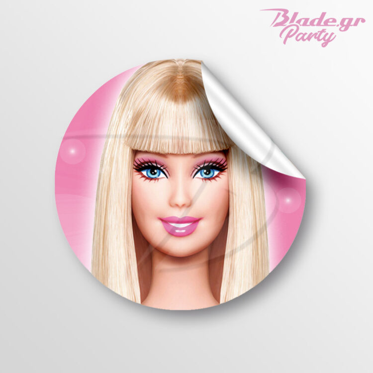 Στρογγυλό αυτοκόλλητο Barbie