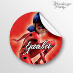 Στρογγυλό αυτοκόλλητο Ladybug