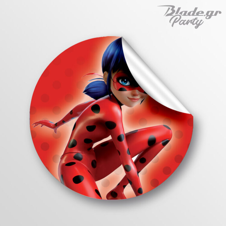 Στρογγυλό αυτοκόλλητο Ladybug