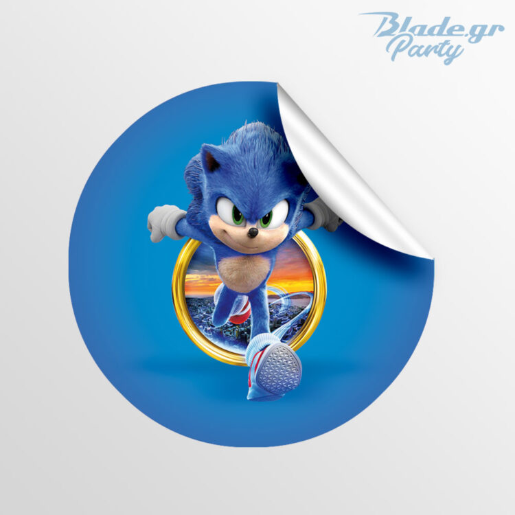 Στρογγυλό αυτοκόλλητο Sonic