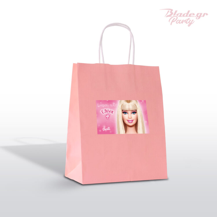 Barbie ροζ χάρτινη σακούλα δώρου πάρτυ