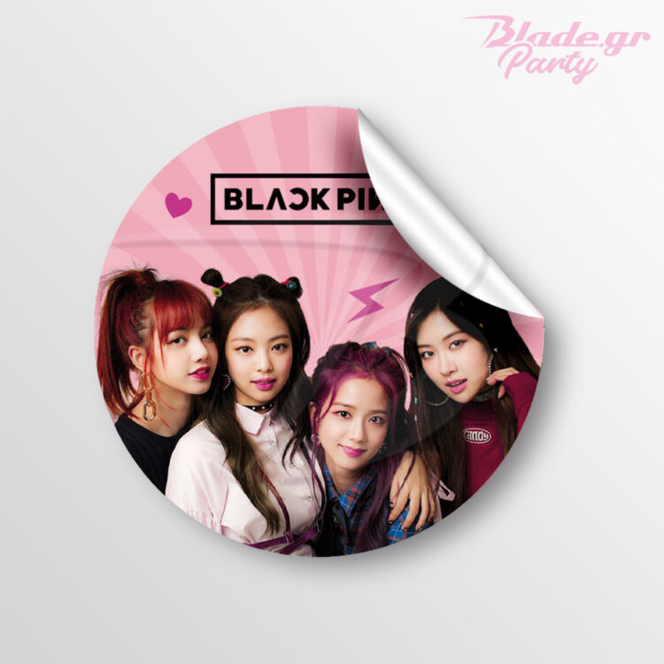 Black Pink Στρογγυλό αυτοκόλλητο