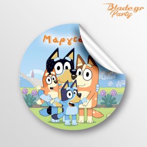 Κυκλικό αυτοκόλλητο Bluey