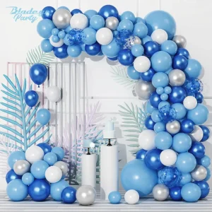 Γιρλάντα μπαλονιών σε σιέλ, μπλέ και λευκό χρώμα