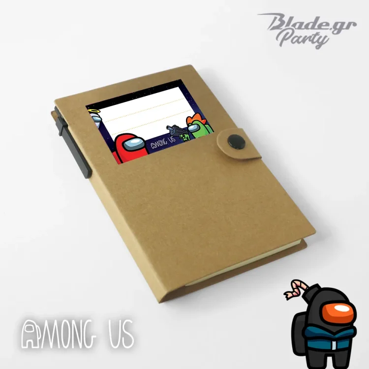 Δωράκι πάρτυ Among Us Μπλοκ με στυλό και φύλλα postit | blade.gr