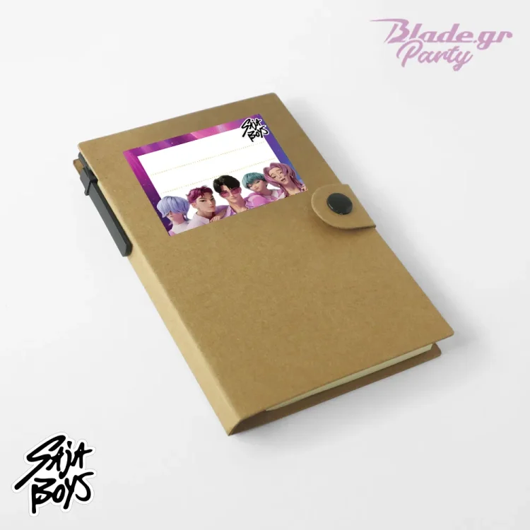Μπλοκ με στυλό KPop Saja Boys Δωράκι πάρτυ με στυλό και postit | blade.gr