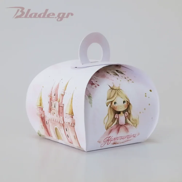 Μπομπονιέρα βάπτισης τσαντάκι πριγκίπισσα σε κάστρο