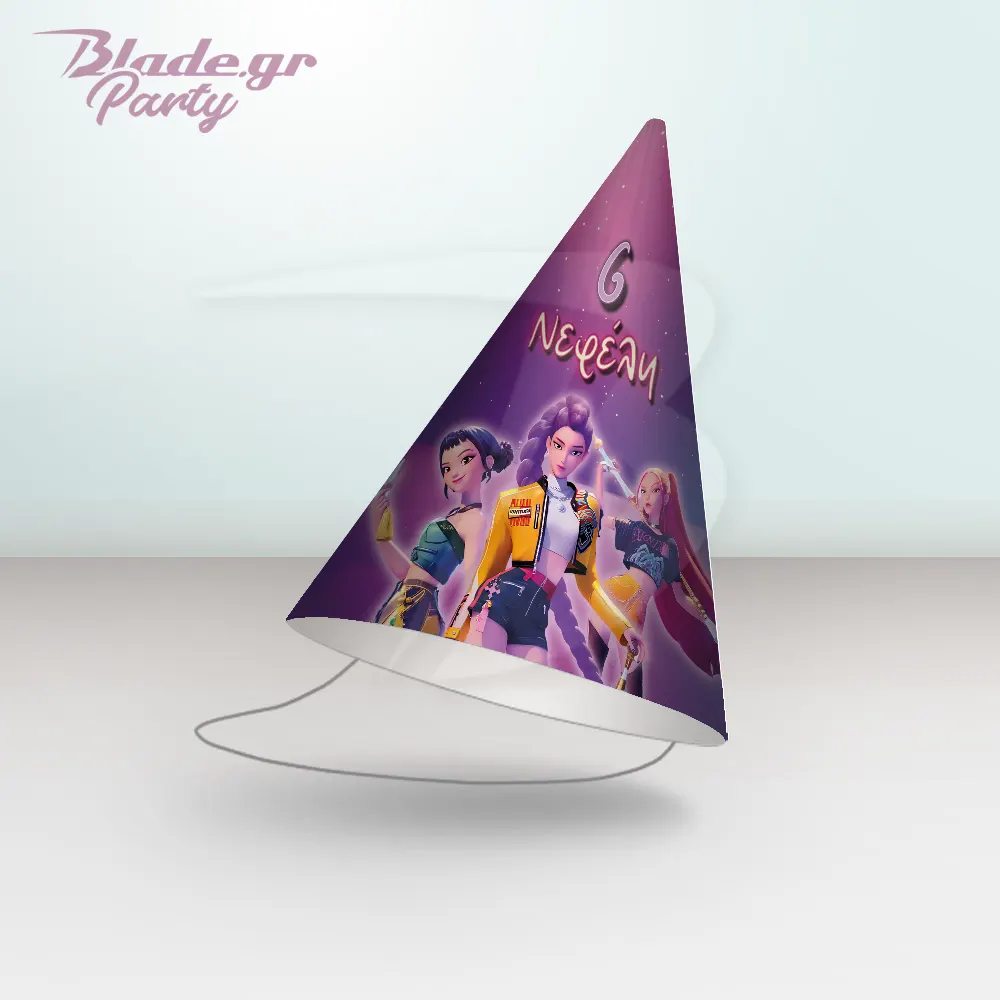 KPOP HUNTERS CUP Προσωποποιημένο καπελάκι πάρτι με θέμα K-Pop Hunters